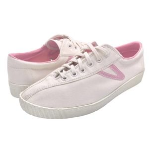 Tretorn | Women | Ivory White Pink Eco-Ortholite Canvas Sneakers | Size 7.5